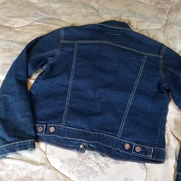 Levi Strauss dark blue denim Jacket size Small TTS like new EUC 36" chest - Picture 7 of 10